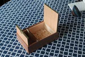Walnut box with 2 lids