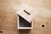 Painted box with tiger maple lid
